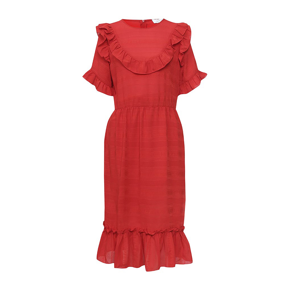FashionWave SELF STRIPE RUFFLE DRESS